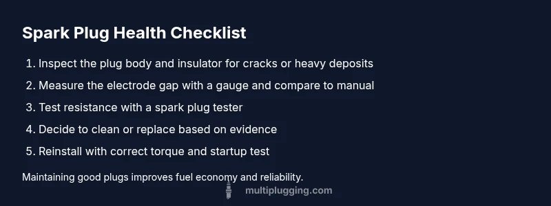 infographic showing a spark plug inspection process