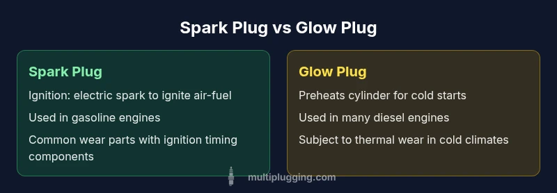 Infographic comparing spark plug vs glow plug