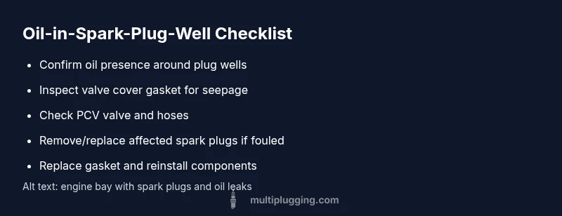 Checklist for diagnosing oil in spark plug wells