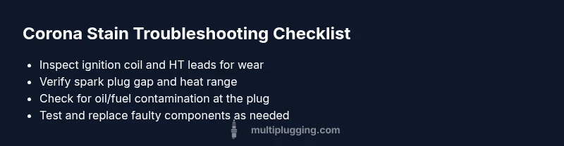 Checklist infographic for corona stain troubleshooting