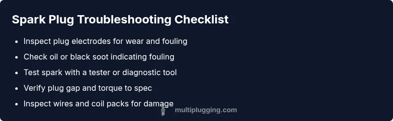 Checklist for spark plug troubleshooting