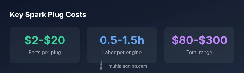 Infographic showing cost ranges for spark plug replacement