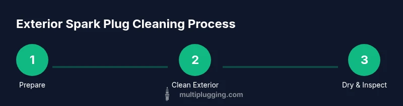 Process infographic for cleaning spark plugs without removal