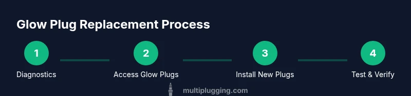 Process diagram for glow plug replacement in diesel engine