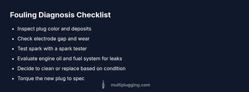 Checklist infographic for spark plug fouling diagnosis