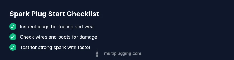 Checklist infographic on spark plug troubleshooting