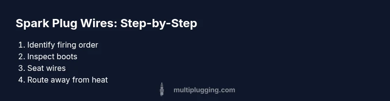 Process diagram showing step-by-step spark plug wire connection