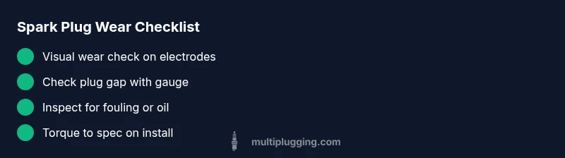 infographic showing wear on spark plug electrodes and replacement steps