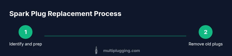 Process diagram of spark plug replacement steps