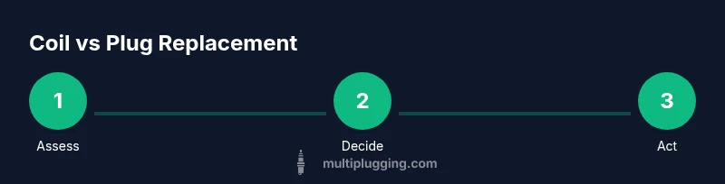 Infographic showing coil vs plug replacement steps