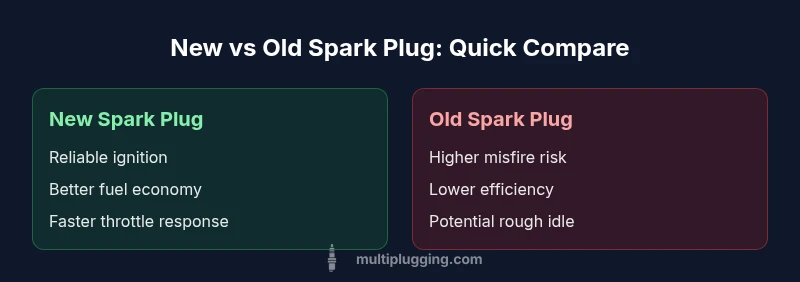 Infographic comparing new vs old spark plugs