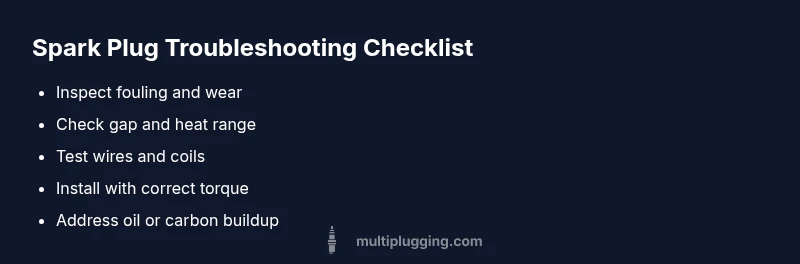 Checklist for spark plug troubleshooting