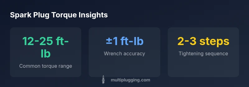 Infographic showing spark plug torque statistics