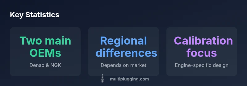 Infographic showing Toyota spark plug OEM suppliers and regional variation