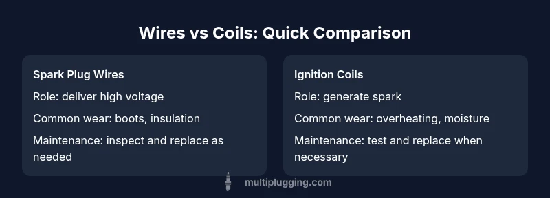 Infographic comparing spark plug wires and ignition coils