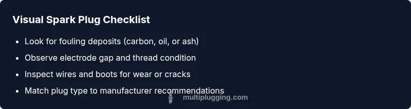 Checklist infographic for spark plug visual diagnosis