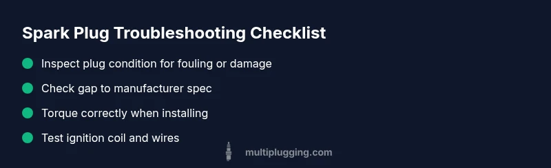 Infographic showing spark plug troubleshooting steps