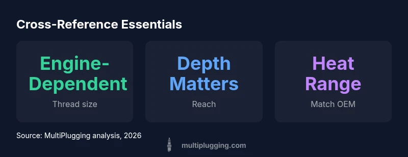Infographic showing cross-reference factors for spark plugs