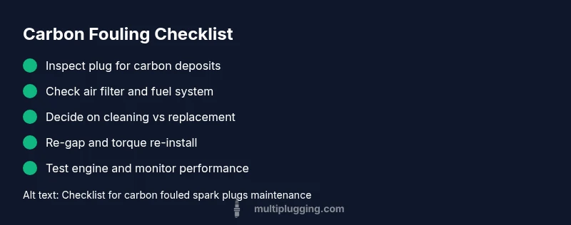 Checklist for carbon fouled spark plug maintenance