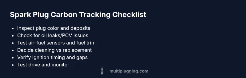 Checklist visual for spark plug carbon tracking maintenance