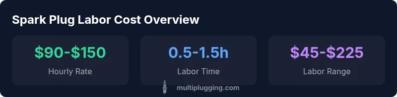 Infographic showing labor cost ranges for spark plug replacement