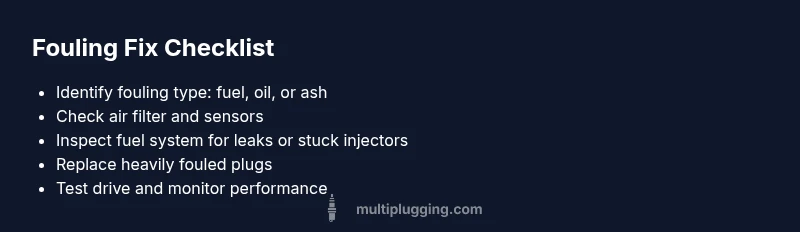 Infographic checklist for black spark plug causes and fixes