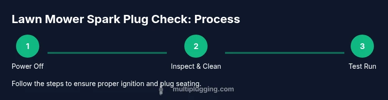 Process diagram for lawn mower spark plug check