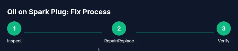 Process diagram for fixing oil on spark plug