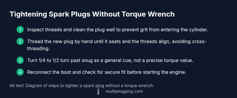 Process diagram for tightening spark plugs without a torque wrench